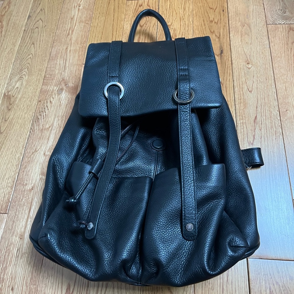Danier black leather backpack